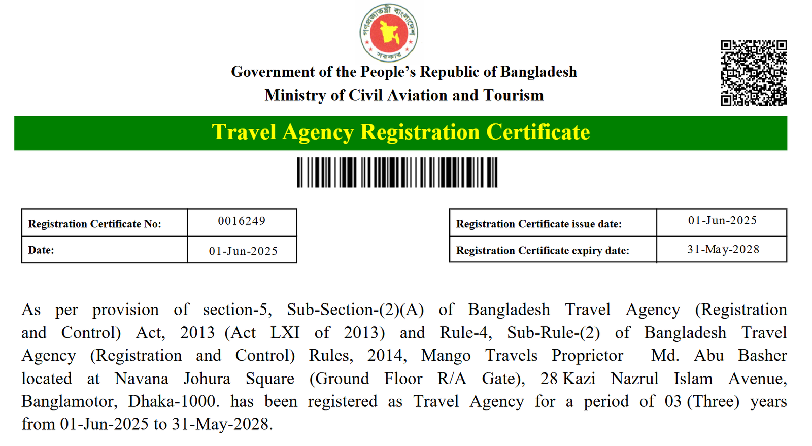 Mango Travels Official License